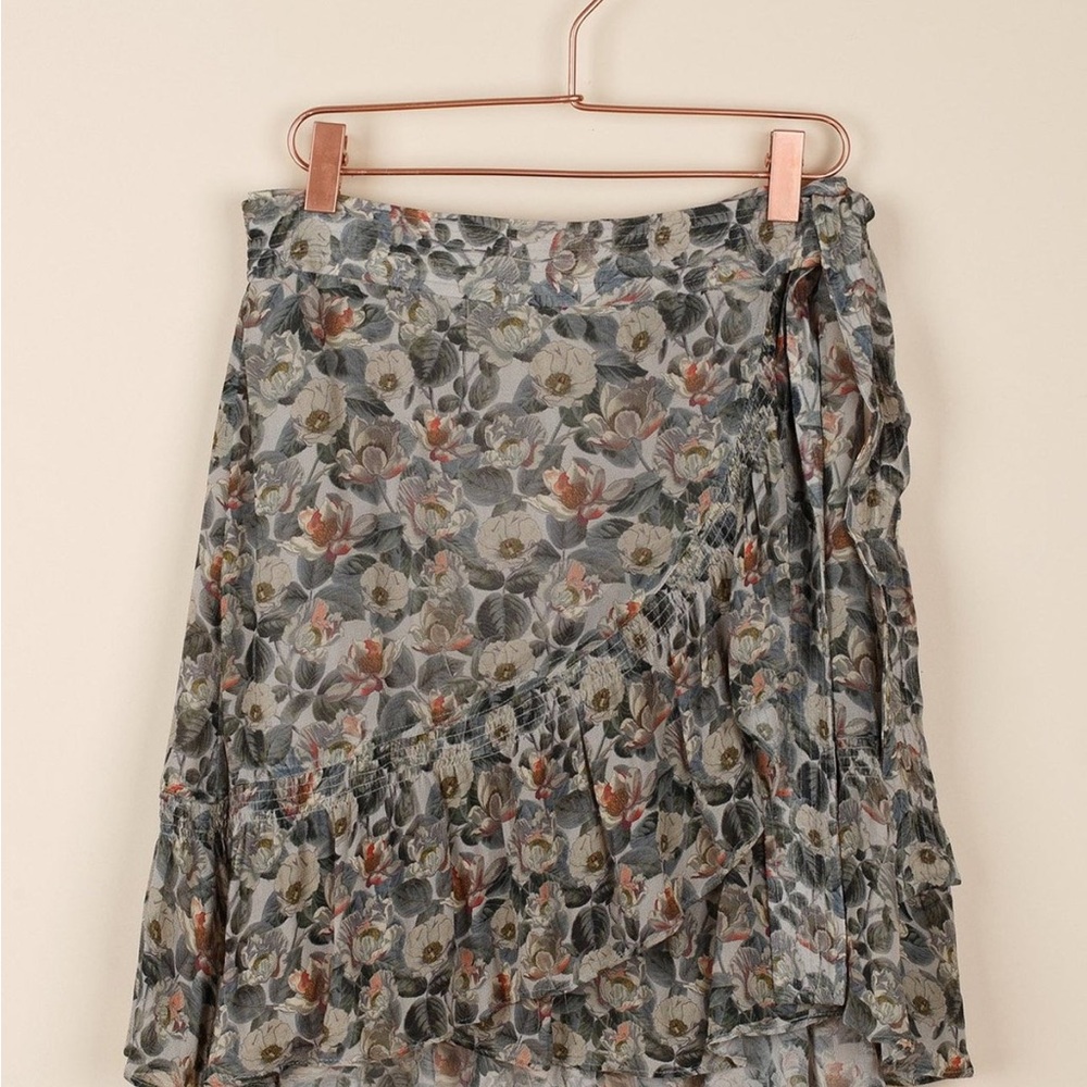 Floral Ruffle Mini Skirt - Olive Multi - Picture 3 of 10